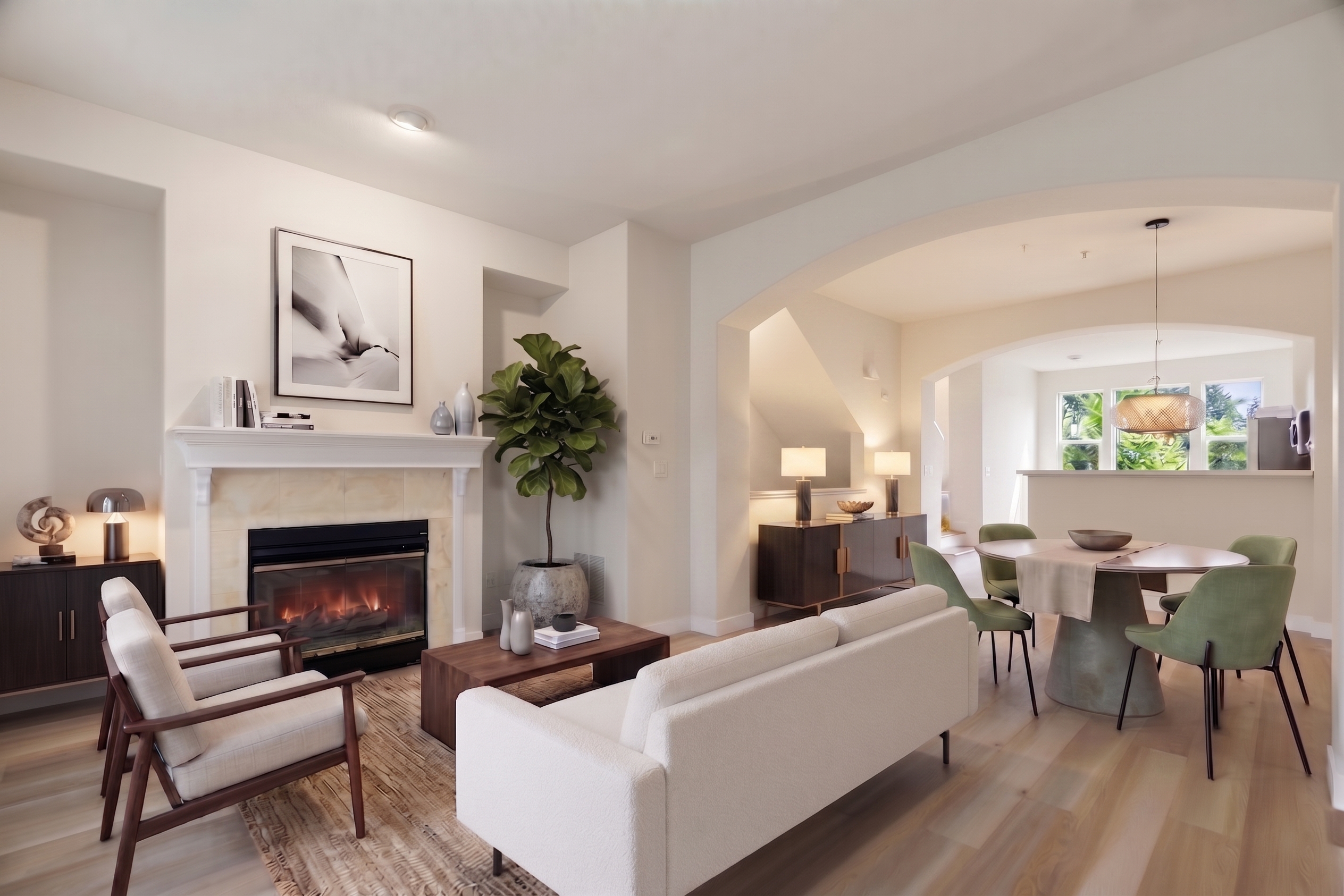 Same living room after AI virtual staging