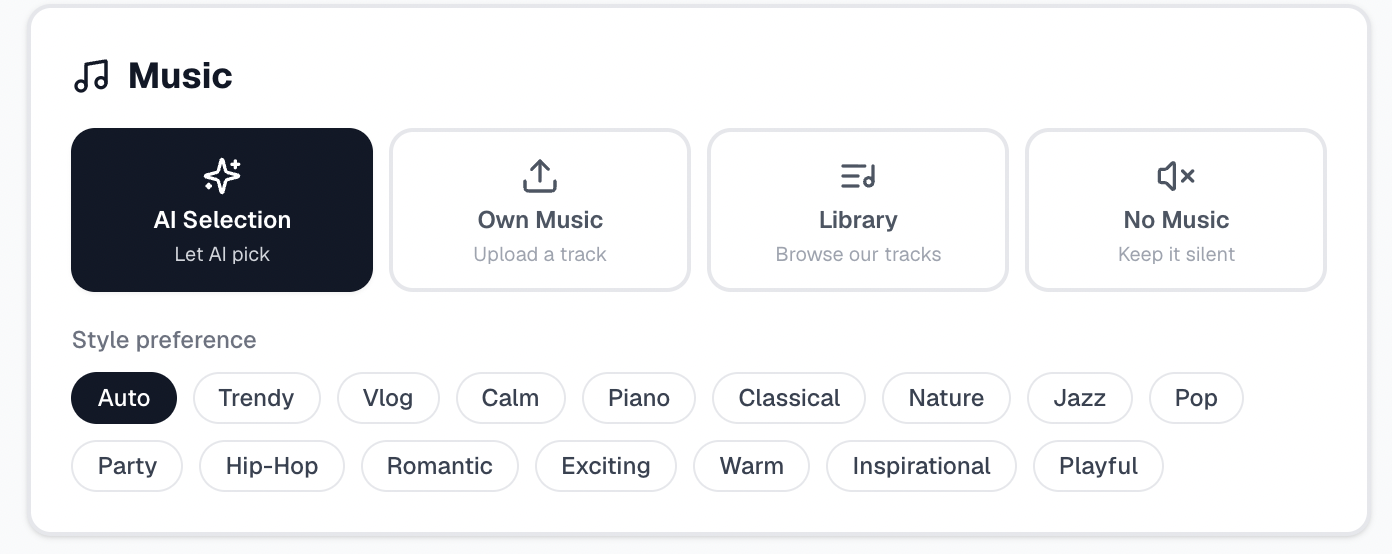 Music selection step in VideoGuru