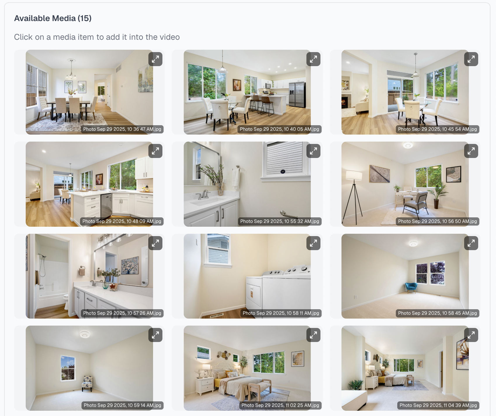 Select photos step in VideoGuru