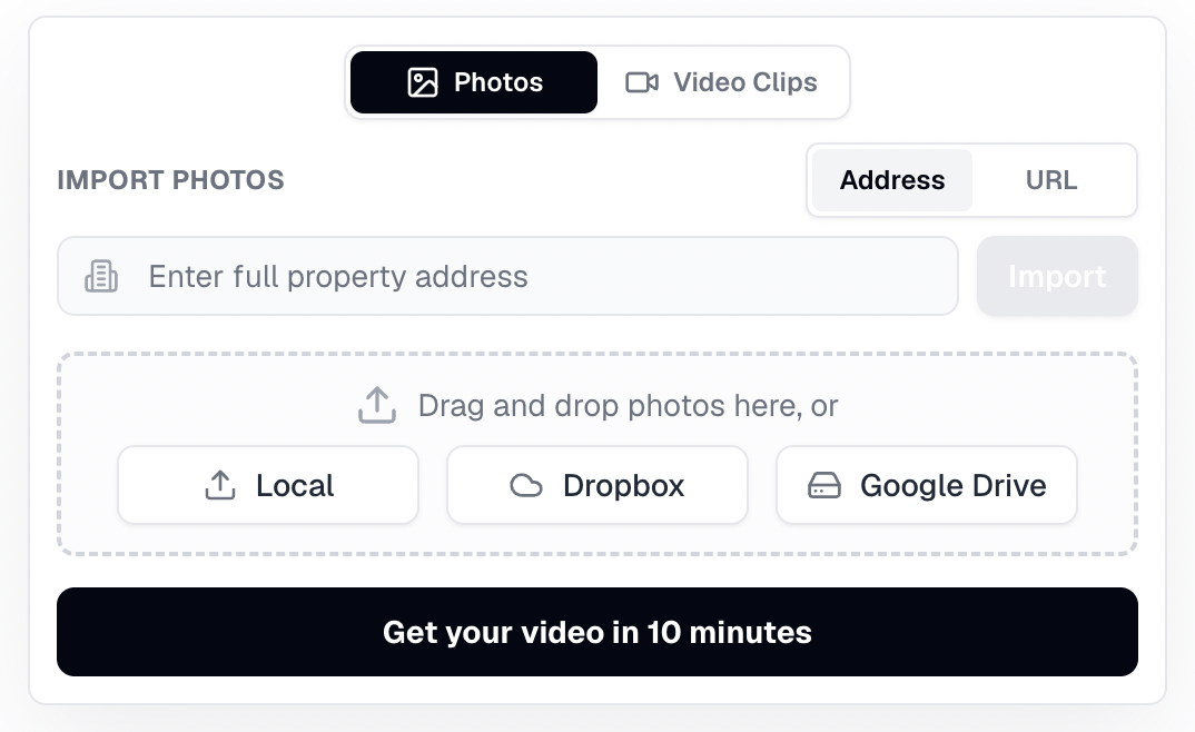 Upload photos step in VideoGuru