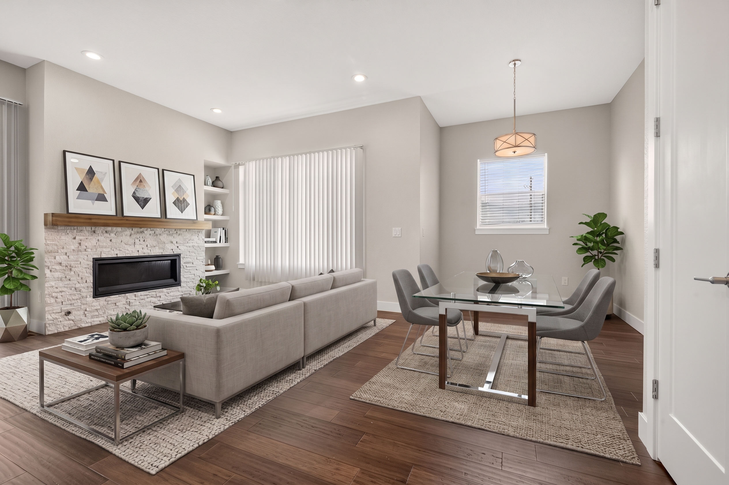 First angle of a virtually staged room in VideoGuru